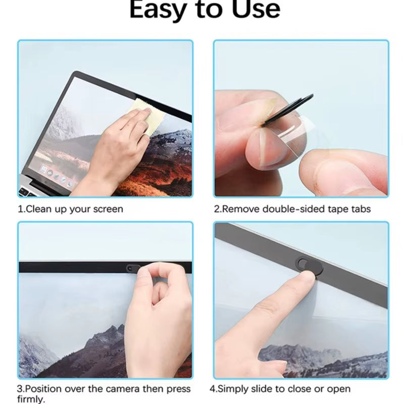 Ultra Thin Webcam Blocker - 3/6/12 Pack Laptop Camera Cover Slide for iPhone, iPad, MacBook Pro - Privacy Protector