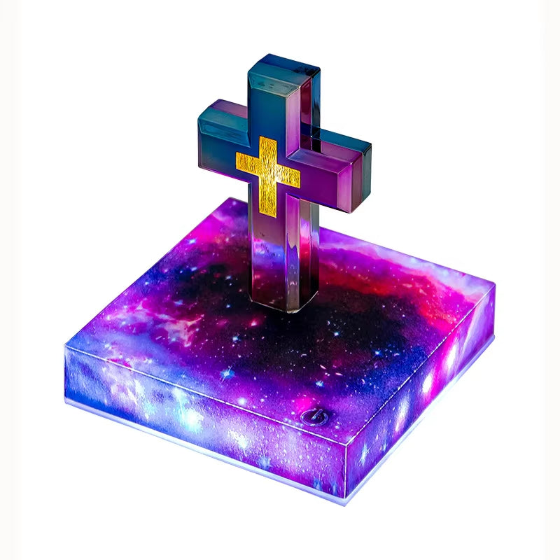Illuminate your faith with our Levitating Cross Lamp – a stunning floating night light featuring Jesus and a Bible design! Perfect for Christians and Catholics alike! ✝️✨ #FaithInYourHome #LevitatingLamp